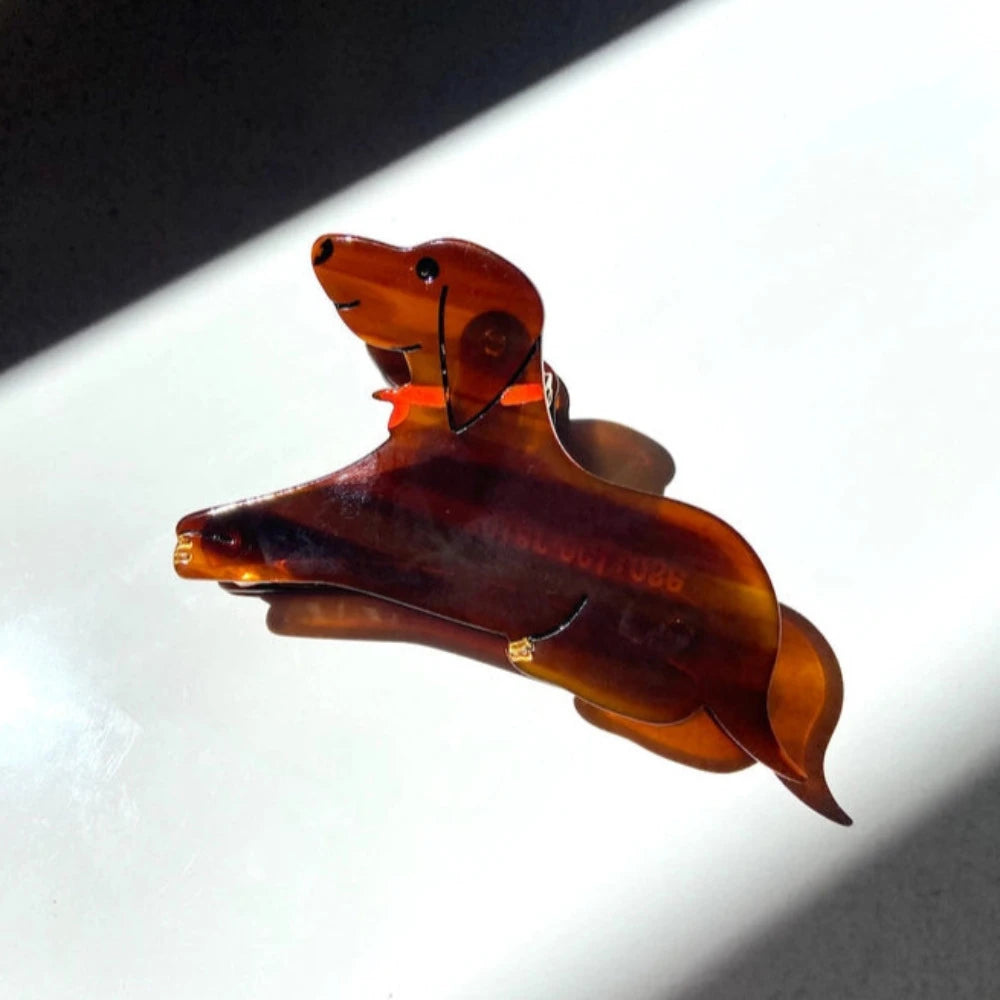 Hand Painted Claw Hairclips, Dachshund,Hand Painted Claw Hairclips, Eco-Friendly, Scandi Design, Fun Hair Acessories