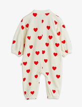Mini Rodini Hearts Aop Velour Baby Jumpsuit