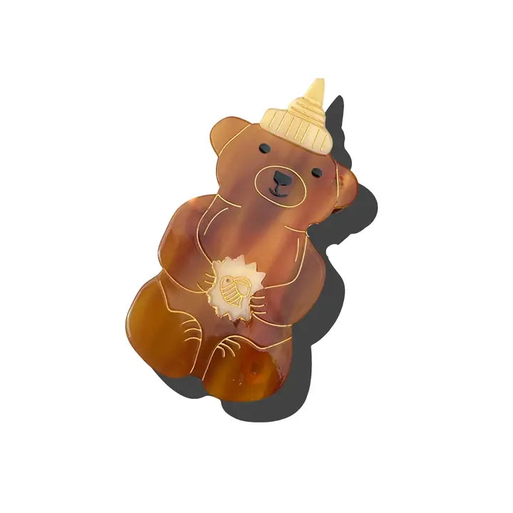Hand Painted Claw Hairclips, Eco-Friendly, Scandi Design, Fun Hair Acessories, Honey Bear