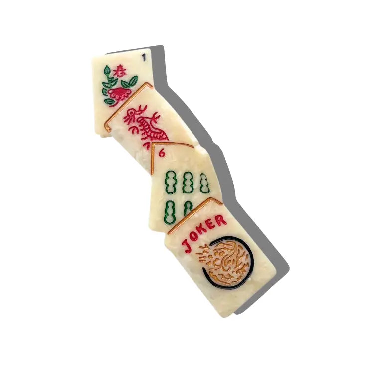Hand Painted Claw Hairclips, Eco-Friendly, Scandi Design, Fun Hair Acessories Mahjong