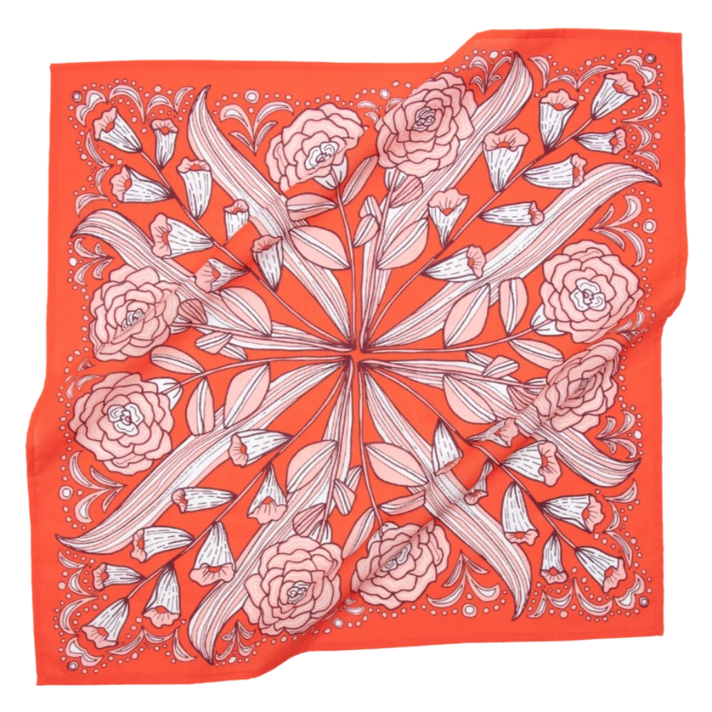 Bandanas that have gorgeous color schemes with fun decorative floral elements that will look great on an person. Bandanas are incredibly versatile for styling and these are 100% cotton. Find these at Huset Shop on Abbot Kinney in Venice Beach California a scandinavian store for everything you want to shop.