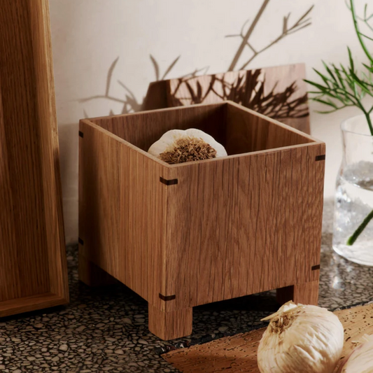 Ferm Living Bon Garlic Box Wood Container