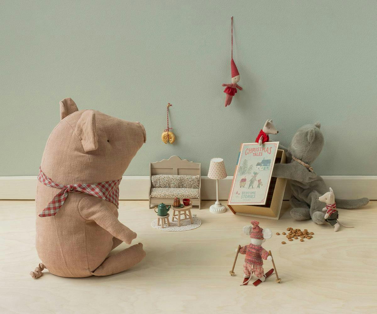 Maileg Christmas Twin Mice in book