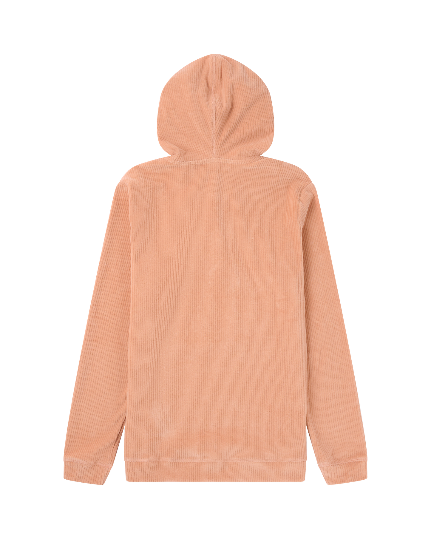 Beige corduroy hoodie on a white background