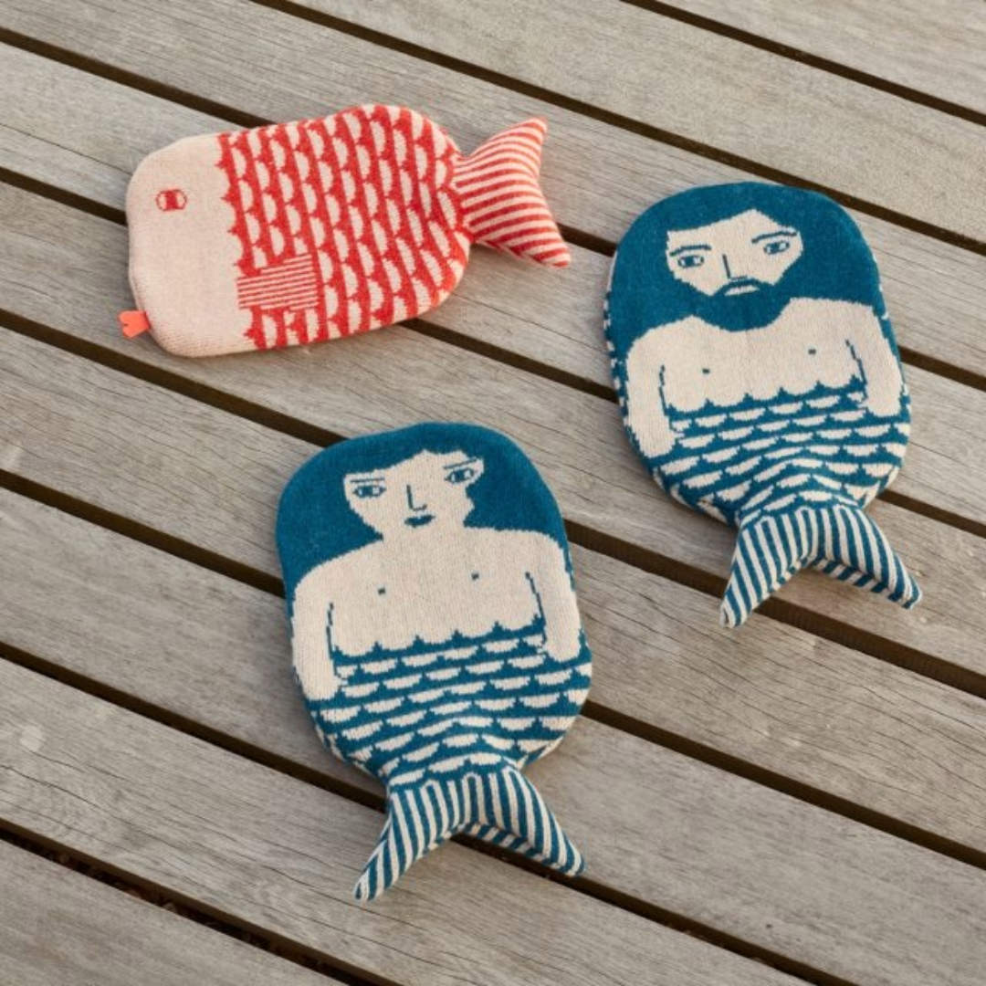 Lambswool Hot Water Bottle, Fish, Mermaid, Merman, Owl, Seal