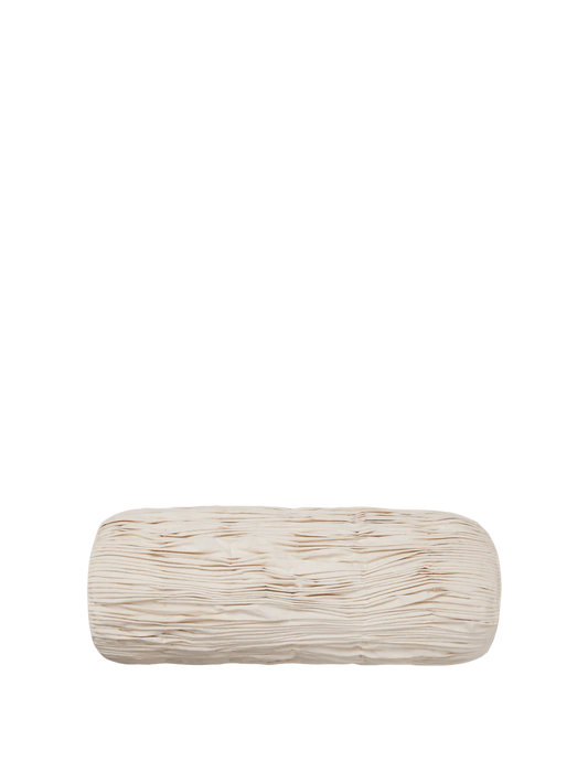 Ferm Living Falda Smocked Bolster Cushion has fabric is gathered into fine pleats and secured with decorative stitching. It will add texture to your decor. Find this at Huset Shop in Venice Beach.
