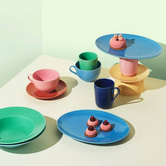 Lyngby Porcelain Rhombe Series Plates