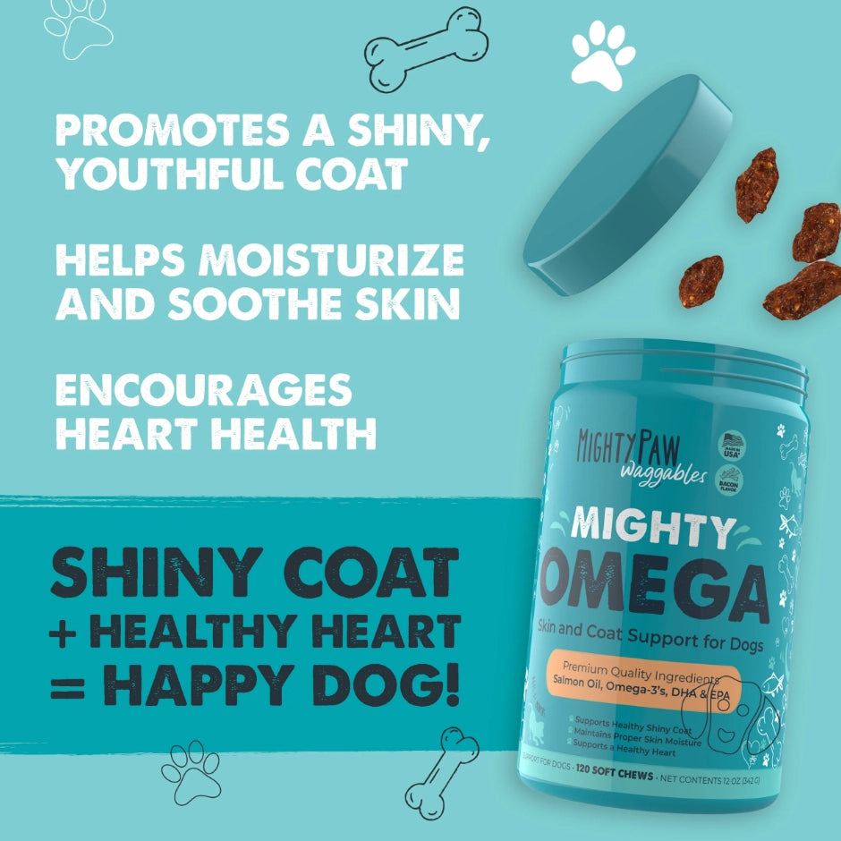 We love our best furry friends so much and using these vet formulated chews will support your dog’s health from the inside out. These premium supplements made with wild-caught salmon oil rich in omega-3 fatty acids, including EPA and DHA. These nutrients are known to help reduce shedding, soothe itchy or flaky skin, and promote a soft, shiny coat. Made in the USA, these chews also contribute to heart, brain, joint, and immune system health.