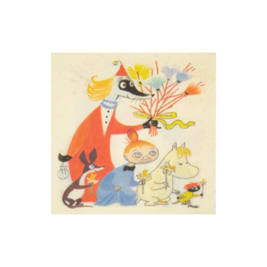 Moomin Lunch Napkins, these are classic Moomin artworks by Tove Jansson. Dress up your table with some Nordic design. These paper napkins are triple-ply and facial-quality, making them the ideal way to add a splash of sophistication and function to your next dinner party or for everyday use.