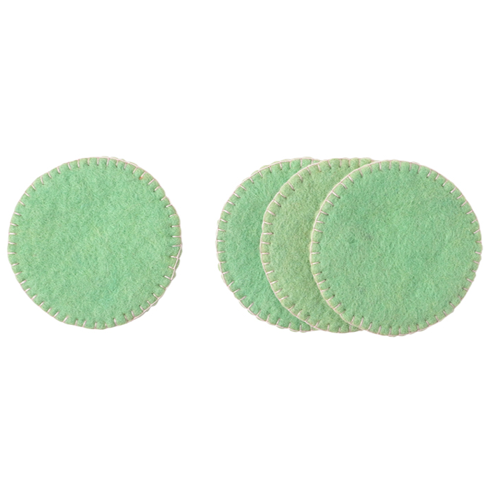 Aveva Wool Coasters - 4 Pack Spring-Green