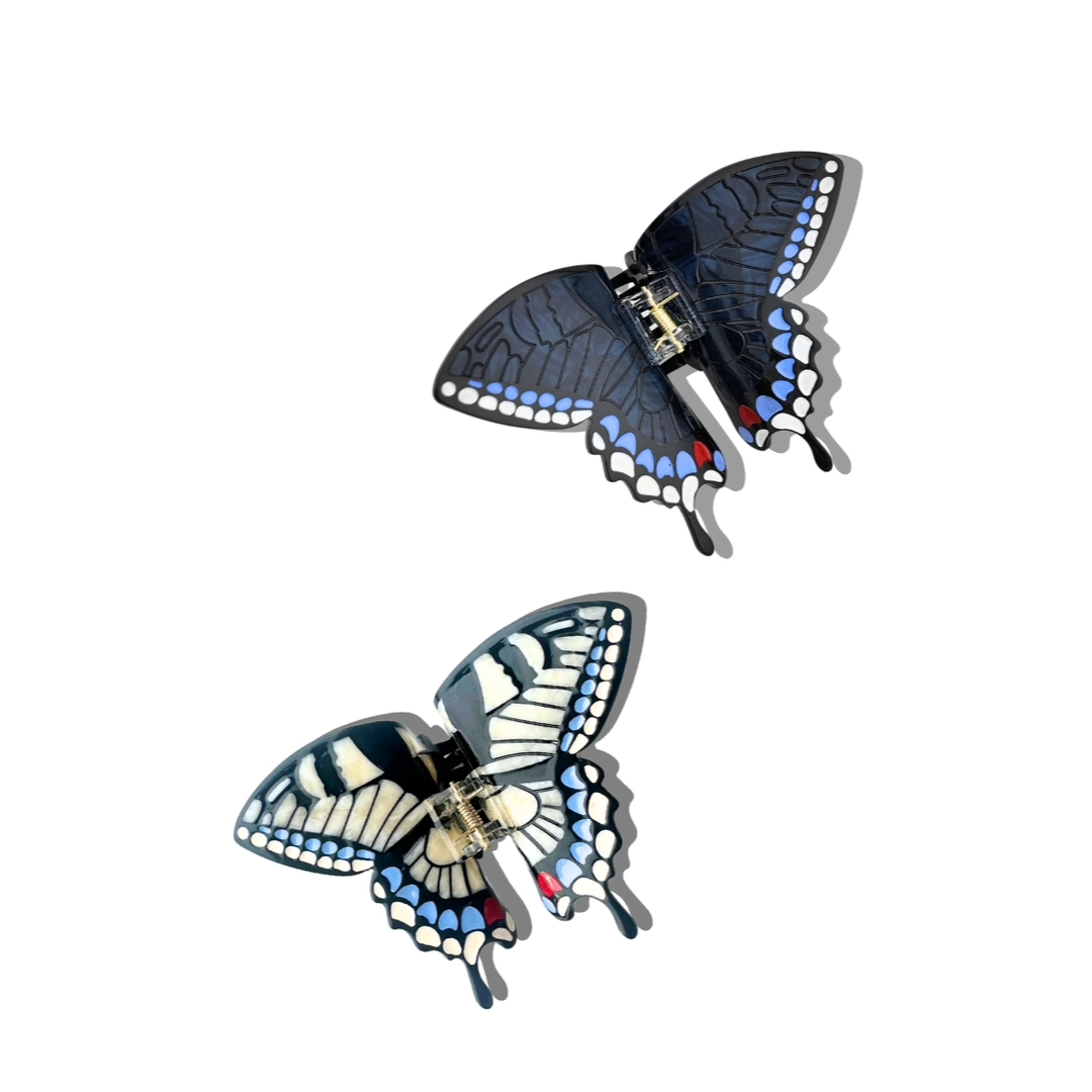 Hand Painted Claw Hairclips, Eco-Friendly, Scandi Design, Fun Hair Acessories, Swallowtail