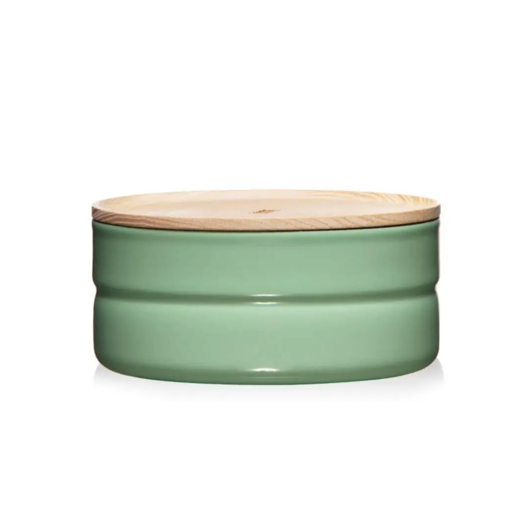 Storage Container, Sustainable, Plastic Free, Wooden, Enamel, ).6L, 1.4L
