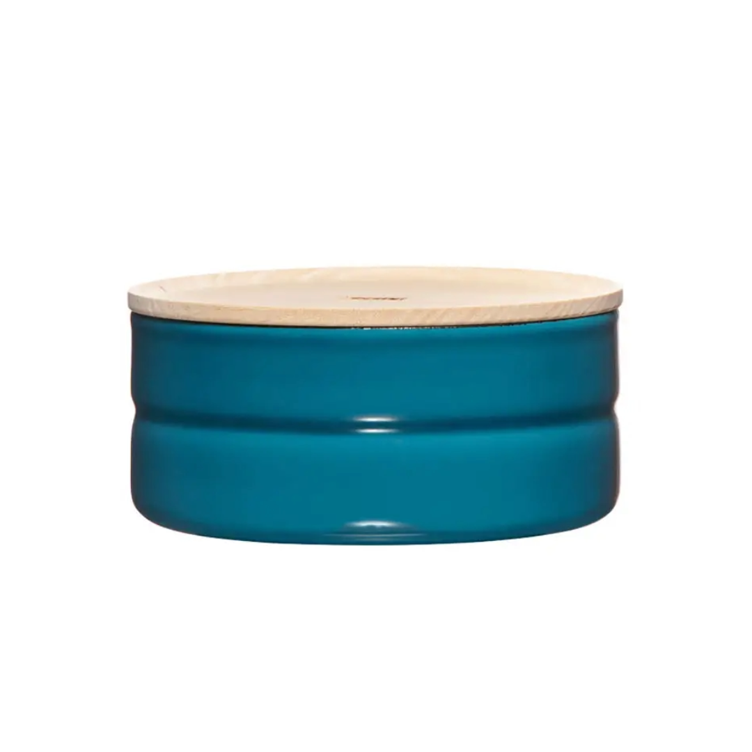 Storage Container, Sustainable, Plastic Free, Wooden, Enamel, ).6L, 1.4L