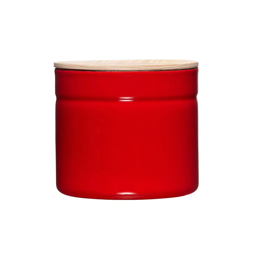 Storage Container, Sustainable, Plastic Free, Wooden, Enamel, ).6L, 1.4L