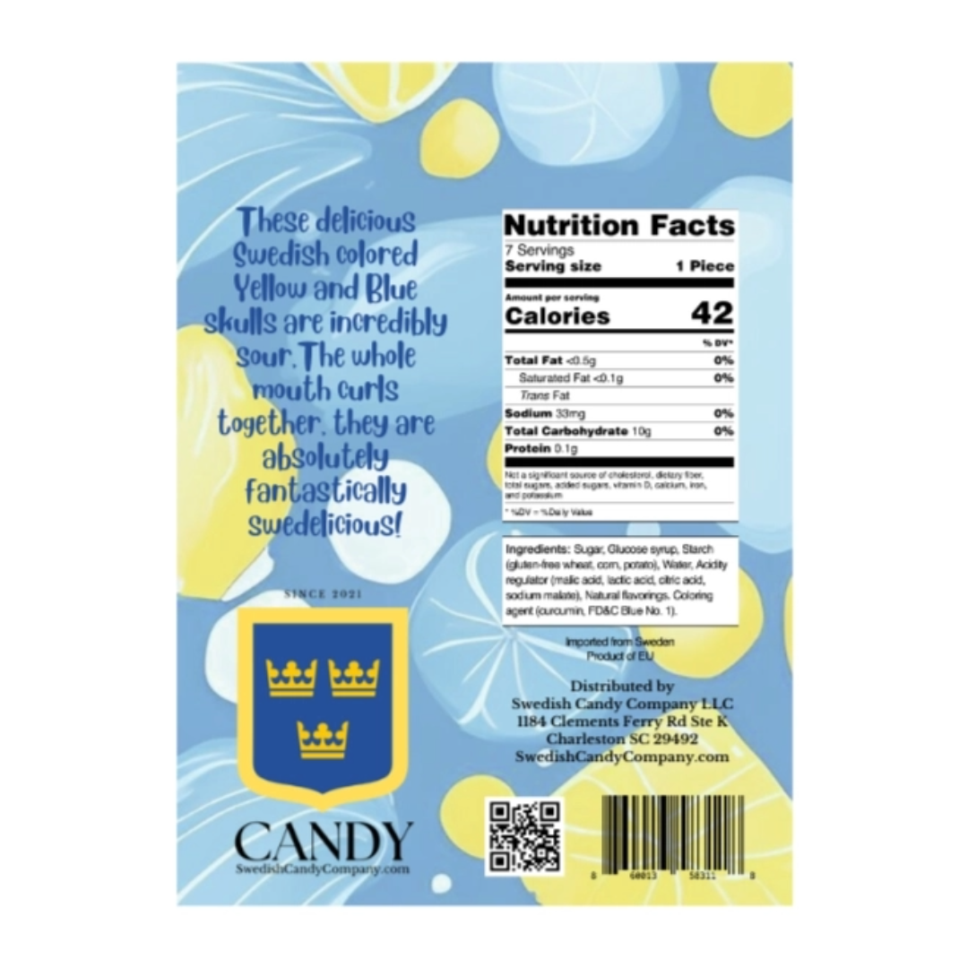 Swedish Skulls Candy, Swedish Candy Bags, Skulls, Fizzy, Vegan