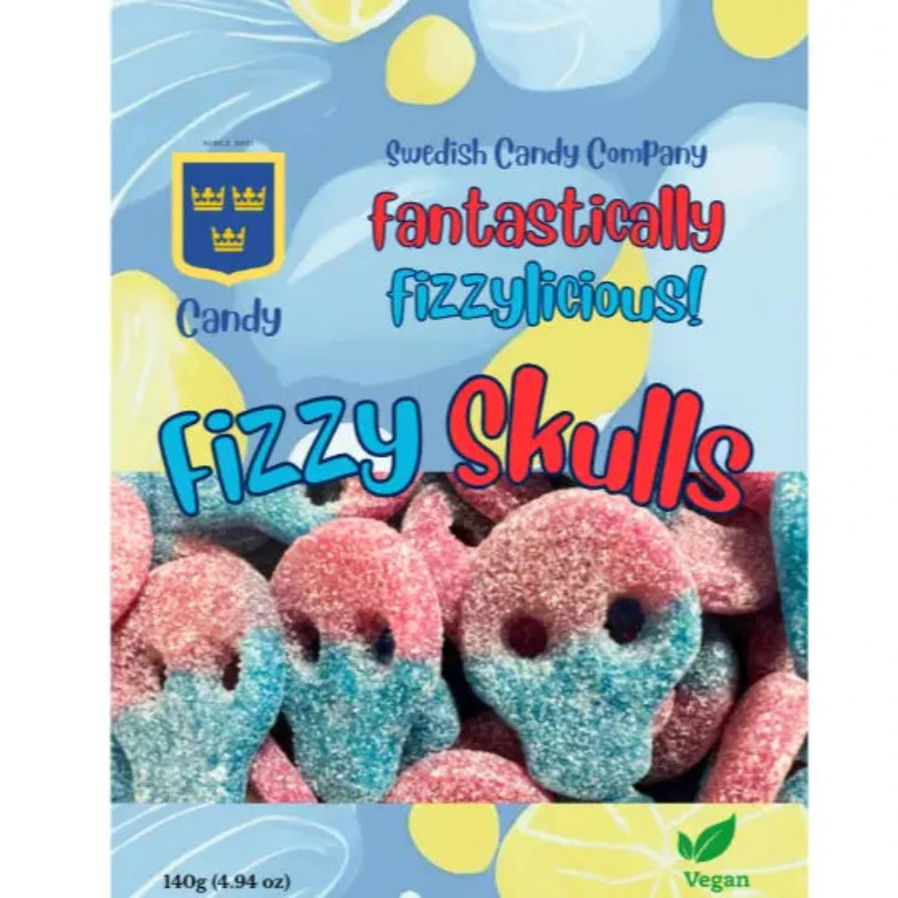 Swedish Candy Bags, Skulls, Fizzy, Vegan