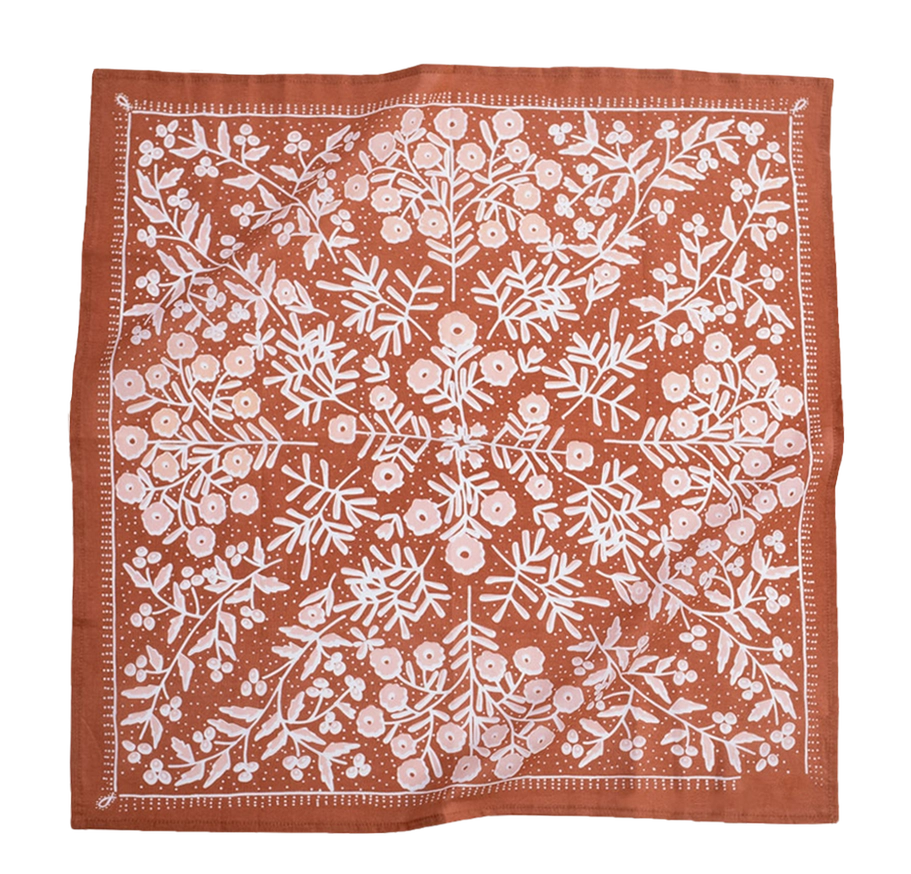 Bandanas that have gorgeous color schemes with fun decorative floral elements that will look great on an person. Bandanas are incredibly versatile for styling and these are 100% cotton. Find these at Huset Shop on Abbot Kinney in Venice Beach California a scandinavian store for everything you want to shop.