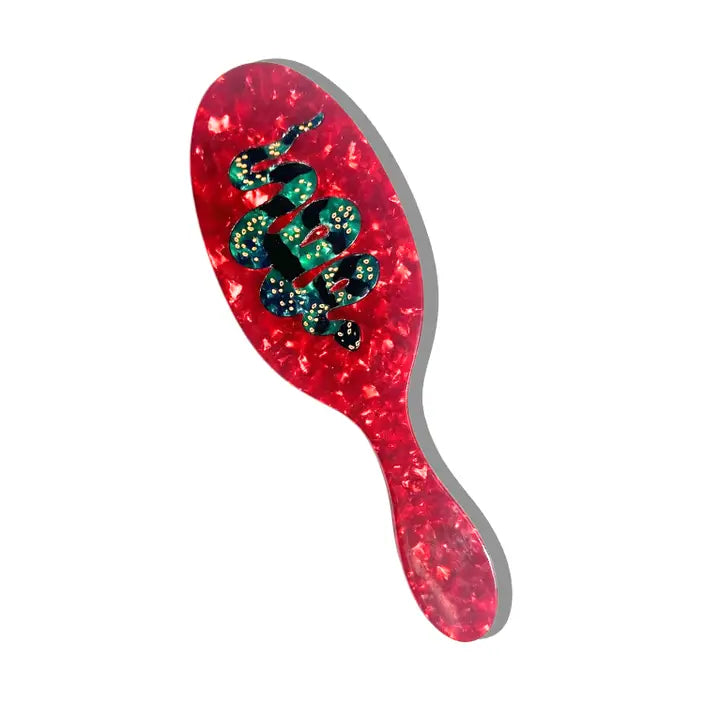 Hair Brush, Vegan, Hair Health, Boar Bristles, Hand painted, Snake