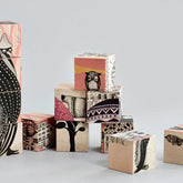 These wooden blocks are made of fine Sycamore maple. 12 pieces of fun with 6 characteristic Mini Empire illustrations. Each block measures 4x4x4 cm. Packed in a beautiful wooden box . 