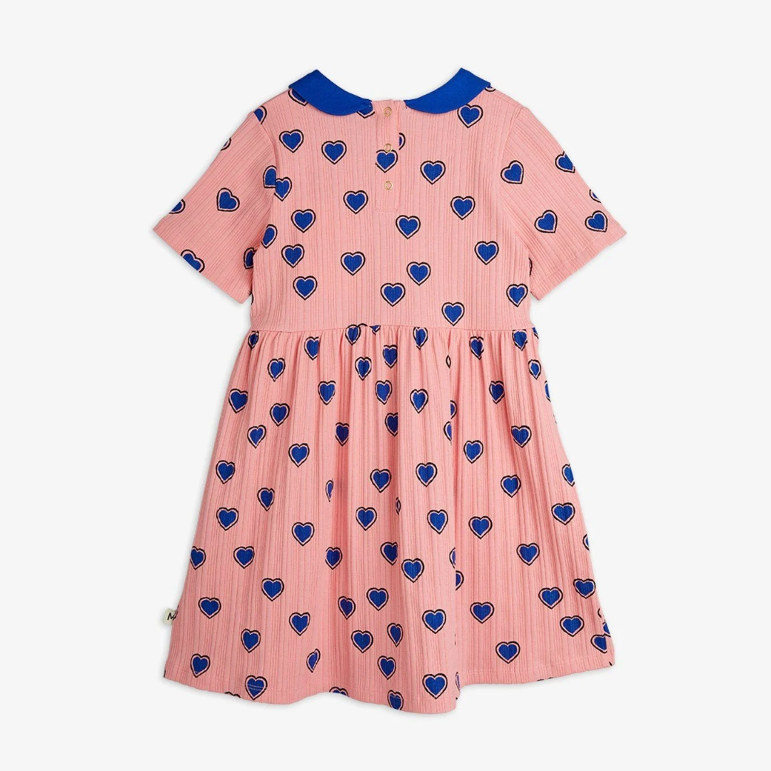 Mini Rodini Outlined Hearts Short Sleeve Dress