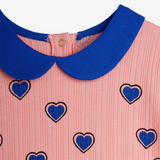 Mini Rodini Outlined Hearts Short Sleeve Dress