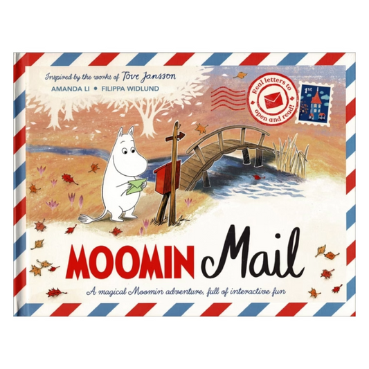 Snufkin leaves a treasure hunt for his best friend, Moomintroll, to solve while he is away on his winter travels. Packed full of envelopes, letters, and other mail, which the child reader will delight in opening. Find Moomin Mail for gifting and Moomin Fans at Huset Shop in Venice, California. We are a Scandinavian Design Store with various kids books are moomin fan memorabilia.