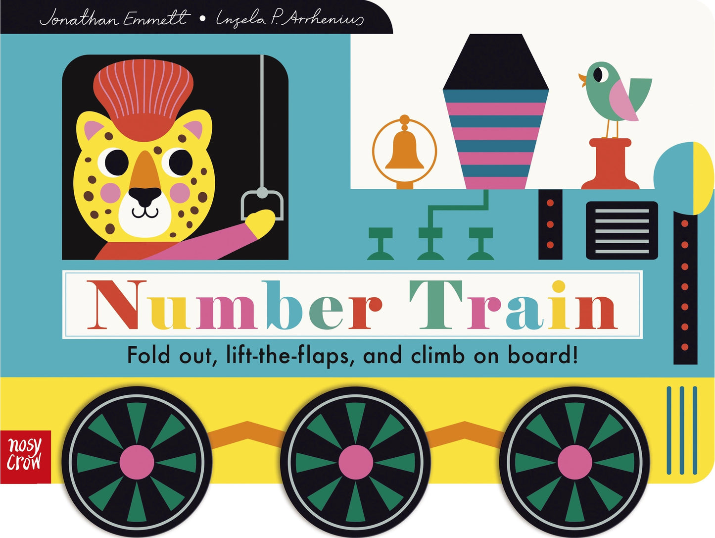 Good Housekeeping Kids' Book Award Winner! All aboard the Number Train in this lift-the-flap rhyming counting book with six spinning wheels! Count from one to ten in this vibrant lift-the-flap concertina book! Who is munching on a snack? Who is taking a quick nap? And who's that making lots of noise? Find out in this train-shaped gift book. Learn the numbers, lift the flaps, and enjoy the rhyming text and animal scenes inside each carriage before flipping the book to play the fun counting game on the revers