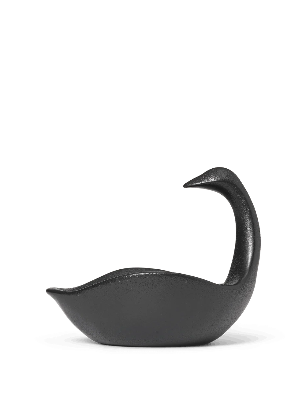 Inspired by vintage references, the Swan Centrepiece embodies timeless elegance and romantic charm, evoking a sense of nostalgia and sophistication. This exquisite piece serves as a decorative element while also offering practical functionality. Its spacious body and elongated neck provide ample space, creating a visually striking display that doubles as a functional serving dish. Crafted from black glazed ceramic, this centrepiece is food-safe, making it a perfect addition to any table setting.