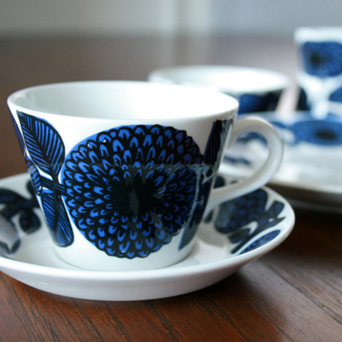 Gustavsberg Aster Coffee Cup and Saucer Combo