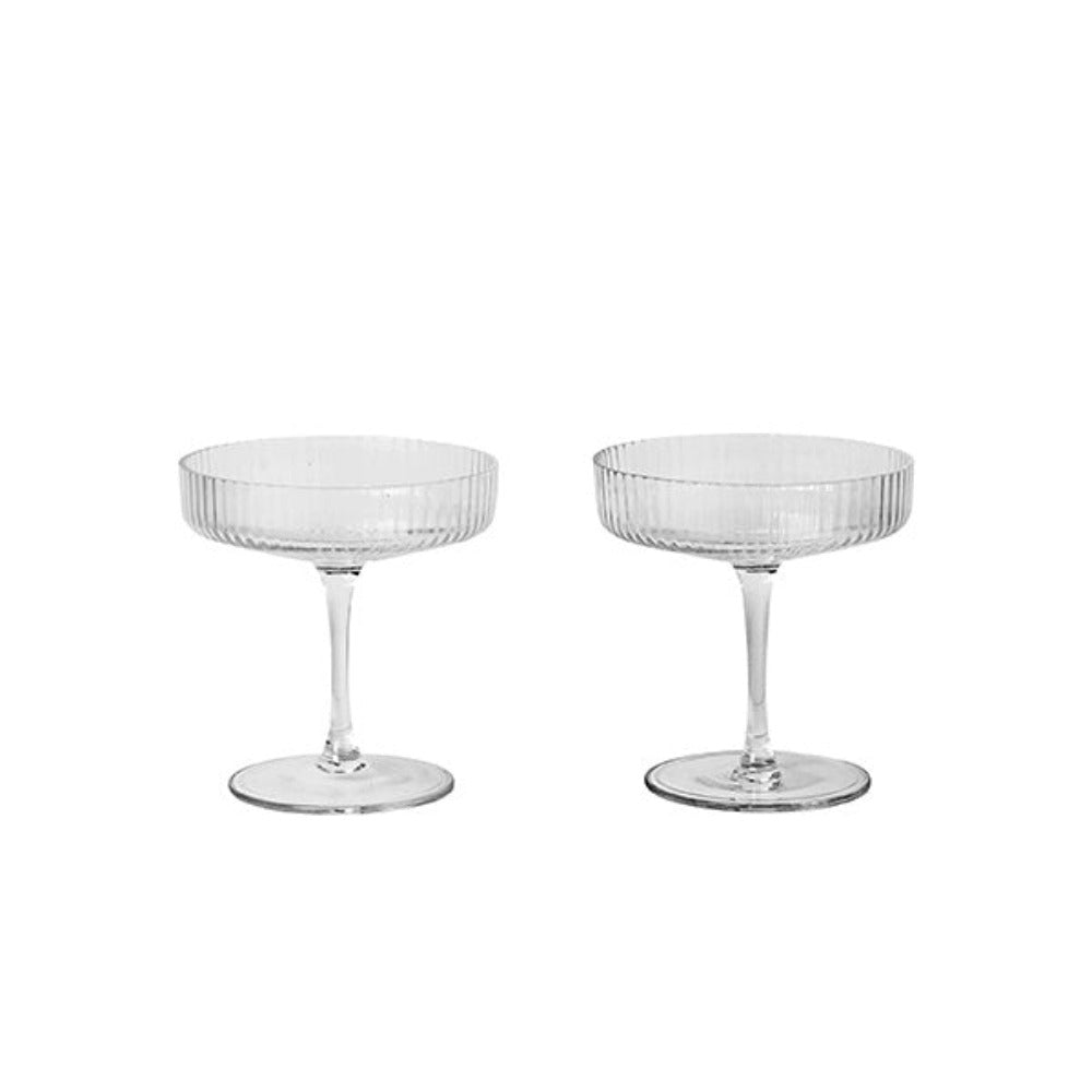 Ferm Living Ripple Champagne Saucers (Set of 2), Ferm Living, Huset | Modern Scandinavian Design