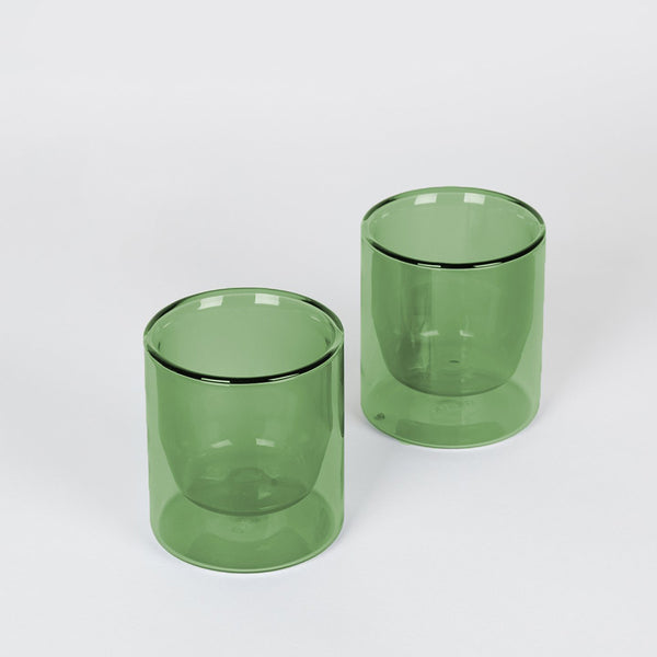 YIELD Double-Walled Glass Tumblers, Set of 2, Tall or Short Sizes, 3 Colors  on Food52