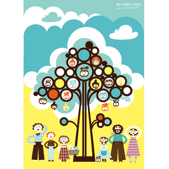 family tree with people clipart