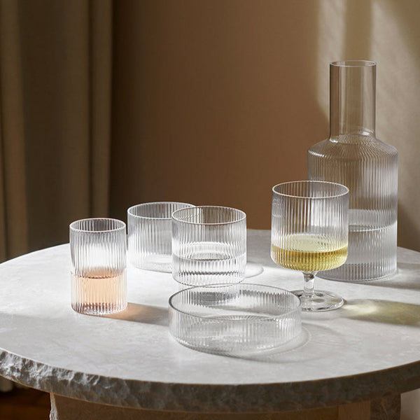 ferm LIVING Ripple Glass - Set of 4 by Trine Andersen