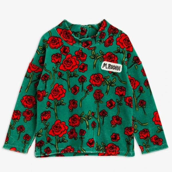 Mini Rodini Roses Velour Sweater