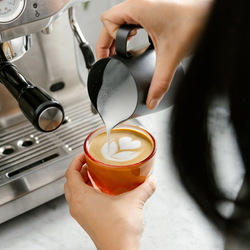 Vero is notNeutral's game-changing collection of glassware for specialty coffee. The collection offers a modern take on traditional bar glasses with technical improvements designed to elevate the experience of pouring and sipping coffee beverages. Their exaggerated facets, satisfying weight, and curved interiors (optimized for pouring latte art) have made them a favorite of coffee drinkers around the world.   