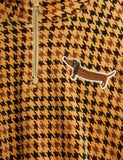 Mini Rodini Dog Houndstooth Velour Halfzip