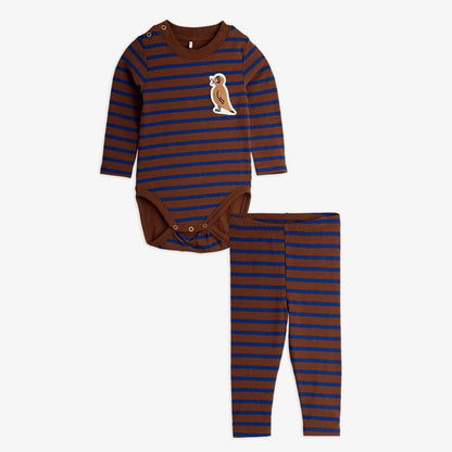 Mini Rodini Bird Stripe Baby Set