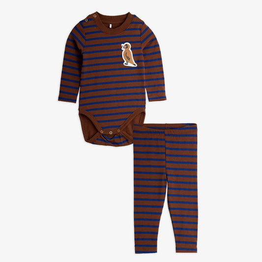 Mini Rodini Bird Stripe Baby Set