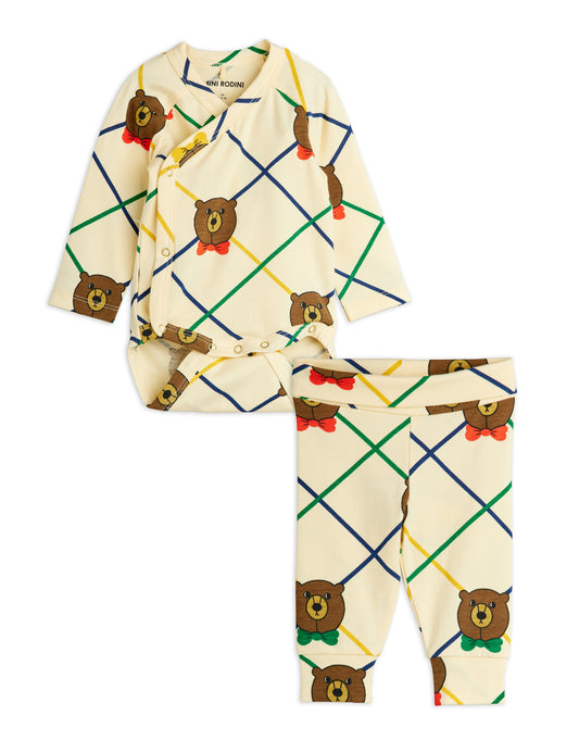 Mini Rodini Bear Check Baby Set