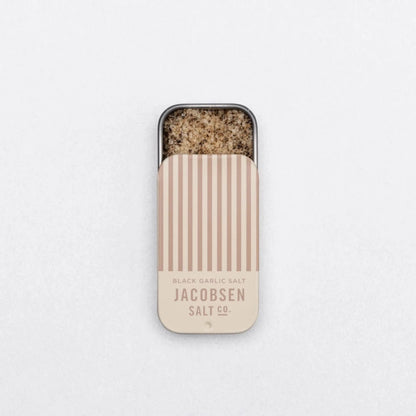 Flavored Sea Salt in a Slide Tin Black Garlic