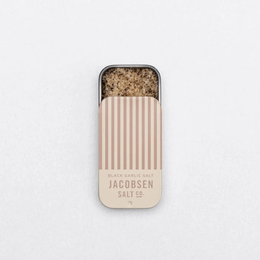 Flavored Sea Salt in a Slide Tin Black Garlic