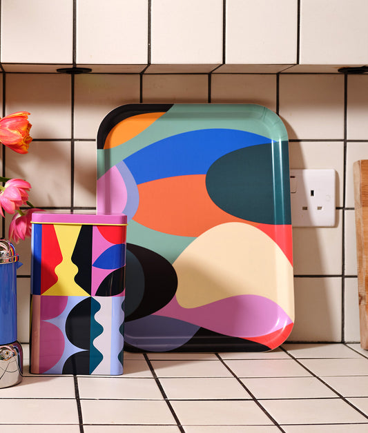 Abstract Rectangle Birch Serving Tray