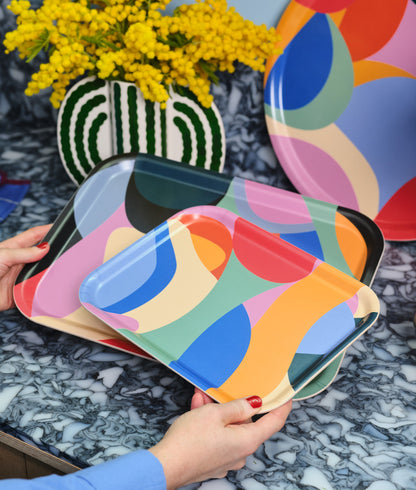 Abstract Rectangle Birch Serving Tray