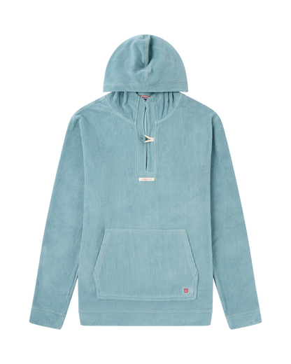 Light blue hooded sweatshirt on a white background