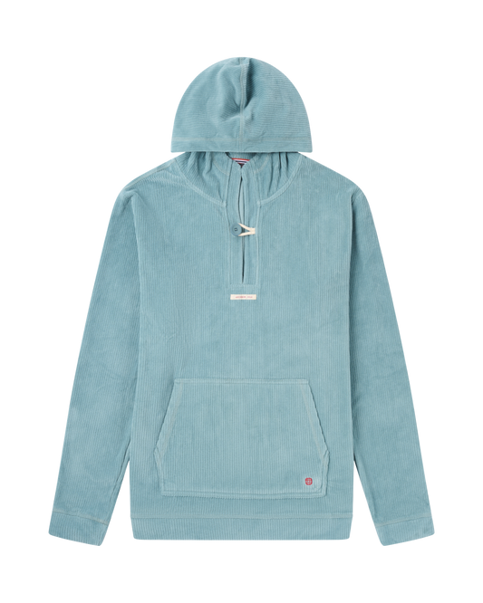 Light blue hooded sweatshirt on a white background