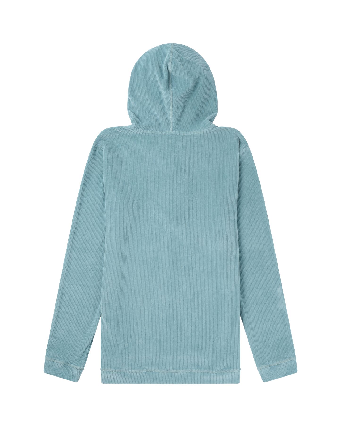 Light blue hooded towel on a white background