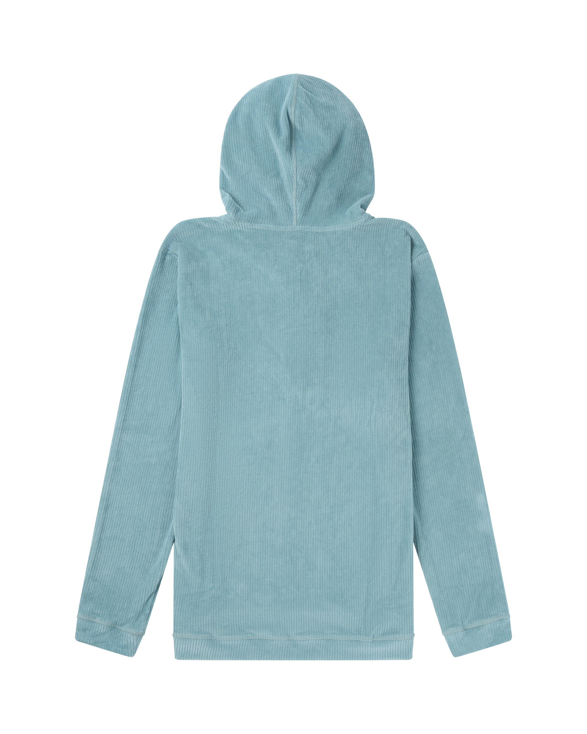 Light blue hooded towel on a white background