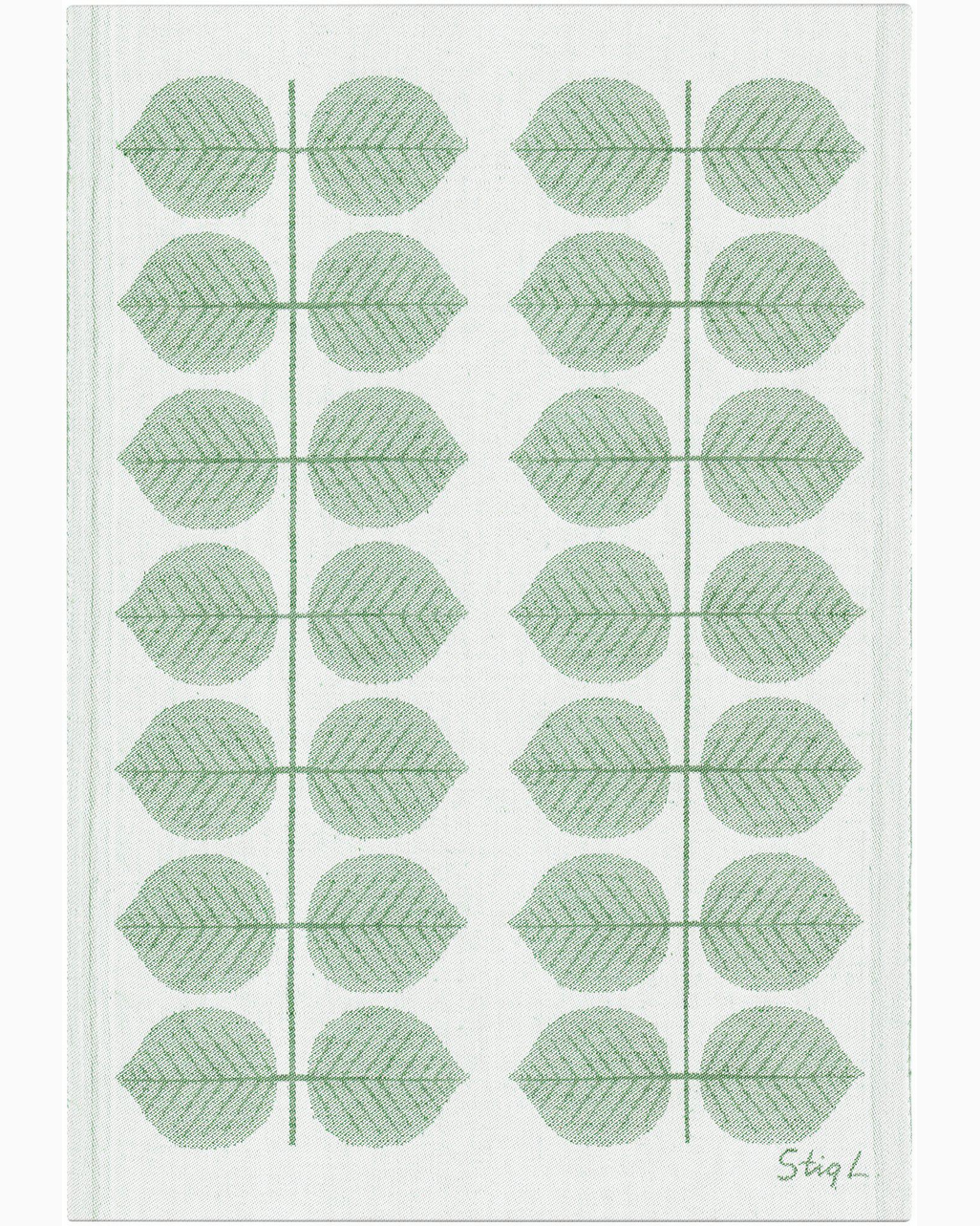 Stig Lindberg Tea Towel Leaves green