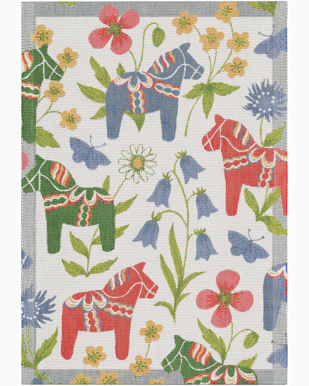 Ekelund Dala horse flower tea towel 
