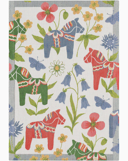 Ekelund Dala horse flower tea towel 
